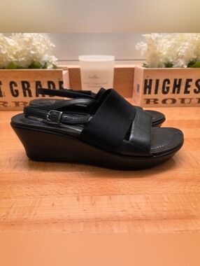 Dansko Black Leather Sling-back Sandals Womens Size 39 EUC